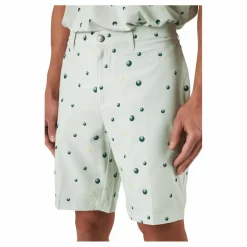 Ultimate365 Allover Print 9-Inch Golf Shorts Linen Green / Shadow Green / Impact Yellow