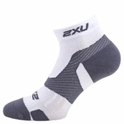 Vectr LightCush 1/4 Crew Sock White/Grey