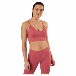 Vicky Rib Seamless V-neck Top Pink