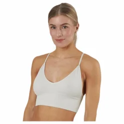 Vicky Rib Seamless V-neck Top Grey