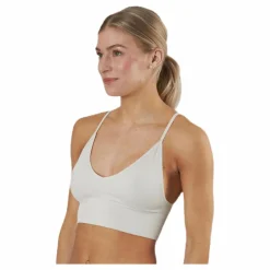 Vicky Rib Seamless V-neck Top Grey