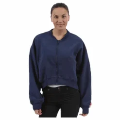 Violet Zip Sweat Blue