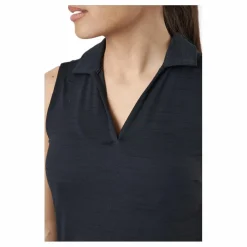 W Cloudspun Coast Sl Polo Puma Black Heather