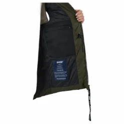 W. Generous Hip Length Vest Dark Army