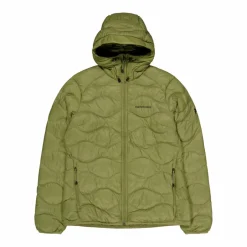 W Helium Down Hood Jacket Snap Green
