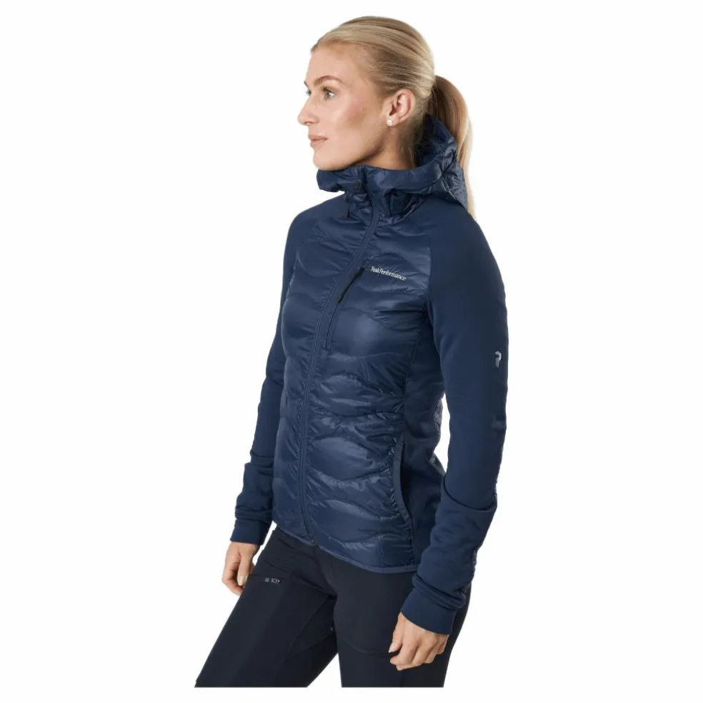 W Helium Down Hybrid Hood Blue Shadow
