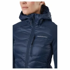 W Helium Down Hybrid Hood Blue Shadow