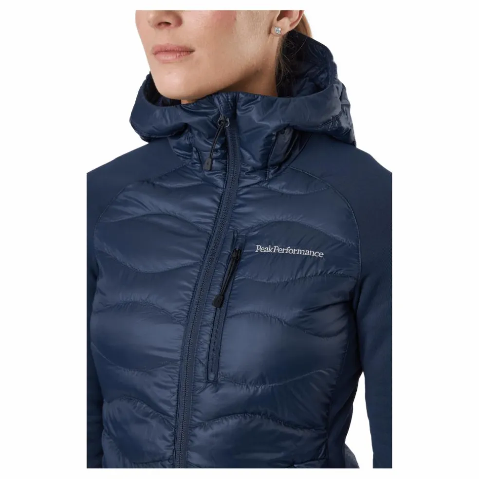 W Helium Down Hybrid Hood Blue Shadow