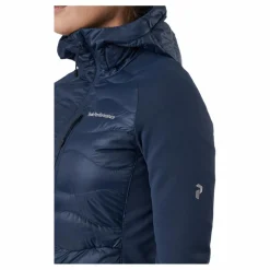 W Helium Down Hybrid Hood Blue Shadow