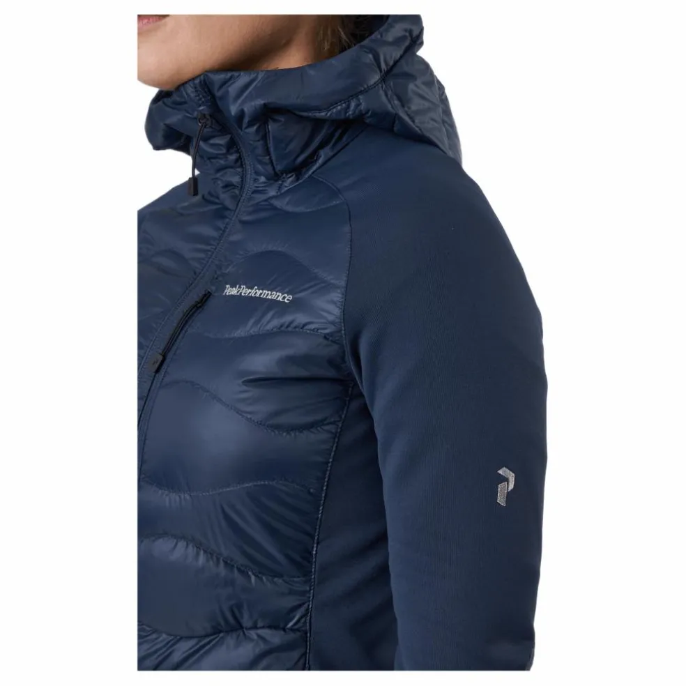 W Helium Down Hybrid Hood Blue Shadow