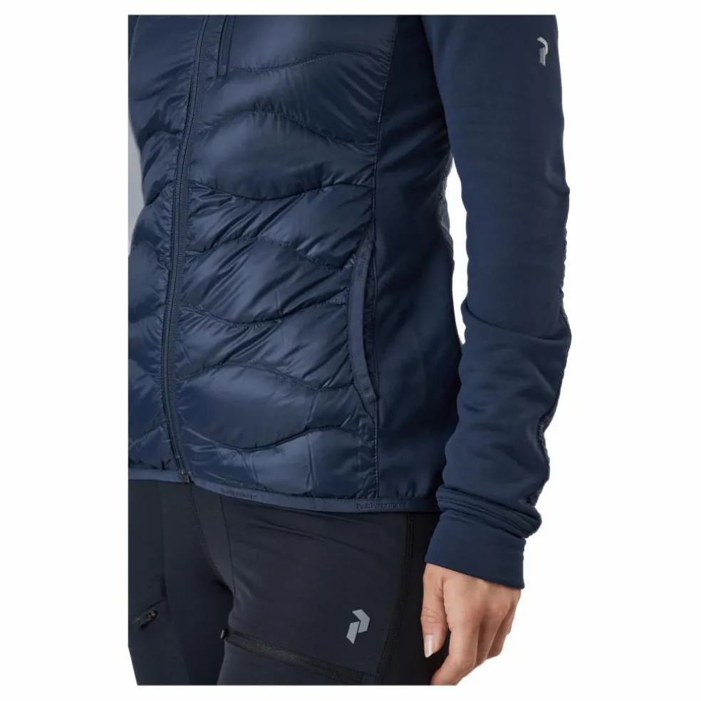 W Helium Down Hybrid Hood Blue Shadow