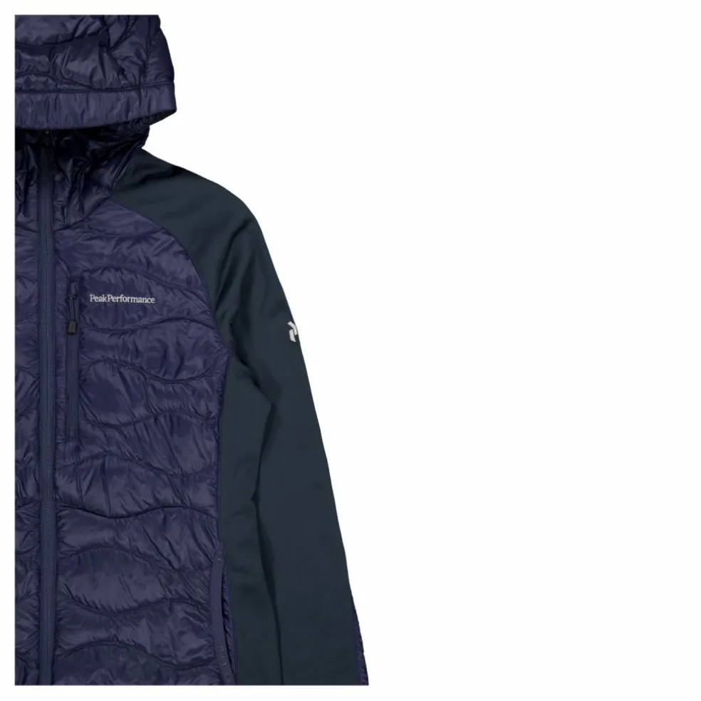 W Helium Down Hybrid Hood Blue Shadow