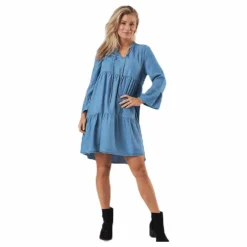 Why Abby 3/4 Lyocell Dress-Bi Blue