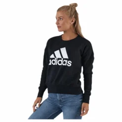 Womens Badge Of Sport Crew Sweatshirt Black