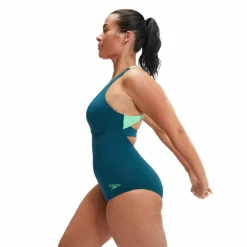 Womens Flex Band Swimsuit With Blue/green