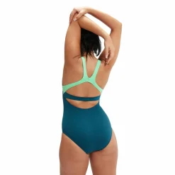 Womens Flex Band Swimsuit With Blue/green