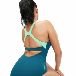 Womens Flex Band Swimsuit With Blue/green