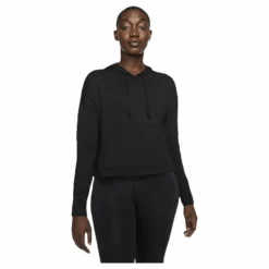 Yoga Jersey Crop Hoodie Black